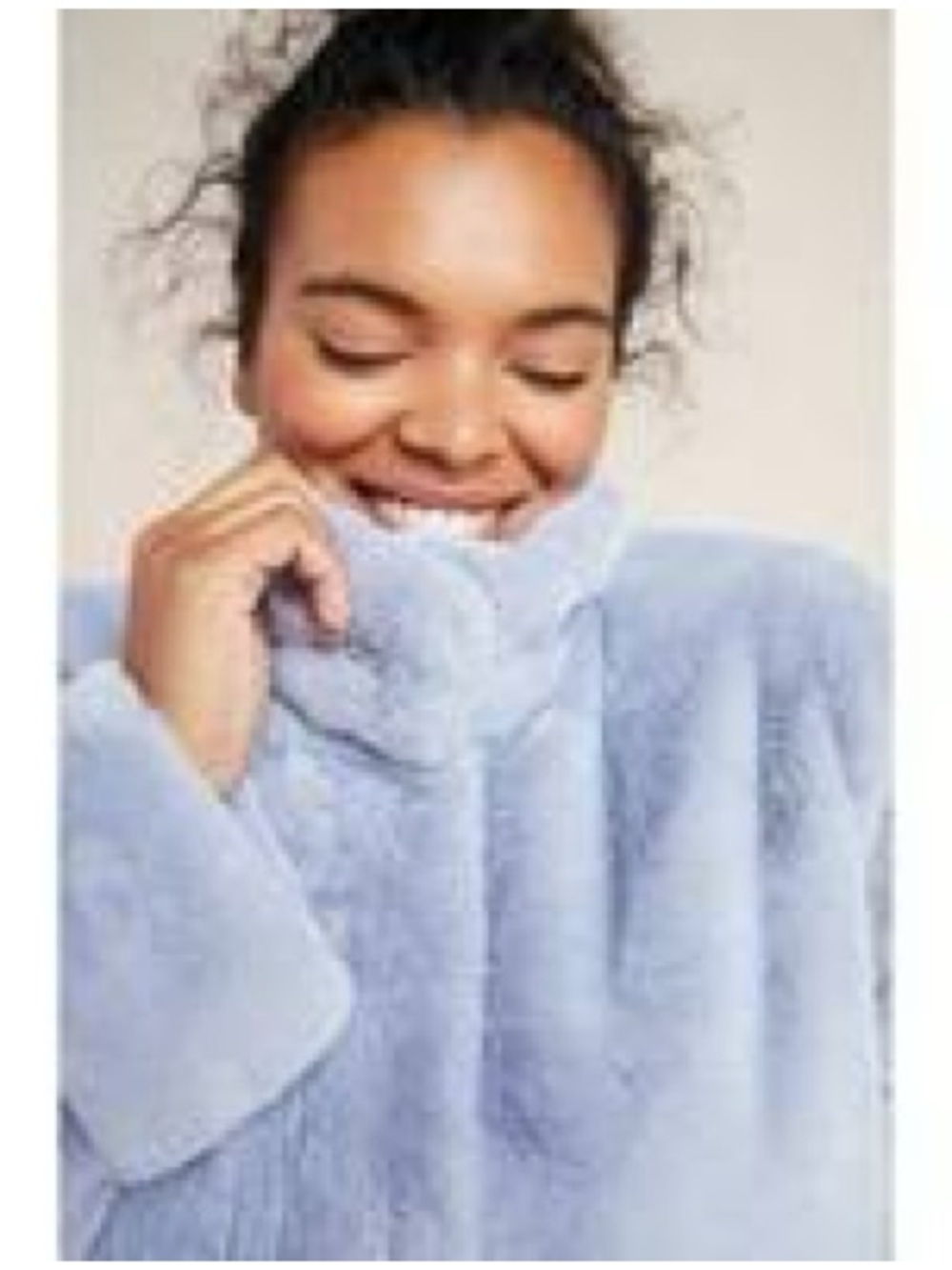 Anthropologie Light Blue Faux Fur Teddy Jacket